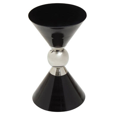 Orsina Jaipur Geometric Side Table – Black & Silver Stainless Steel