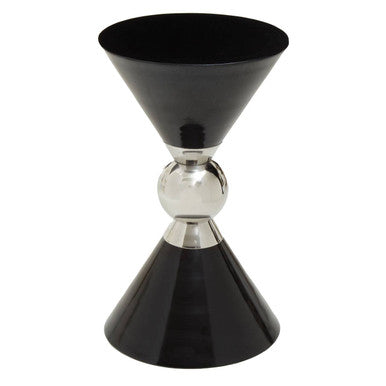 Orsina Jaipur Geometric Side Table – Black & Silver Stainless Steel