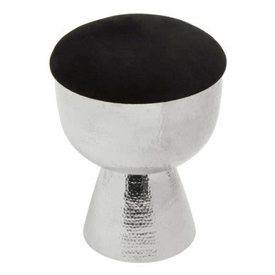 Orsina Jaipur Velvet Stool – Modern Black and Silver Vanity Seat