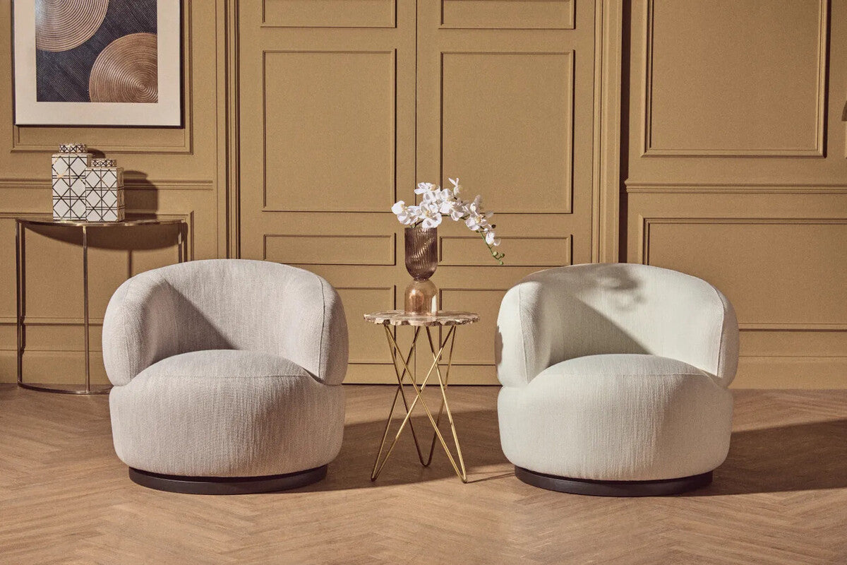 Orsina Jaipur Agate Side Table – Gold Trim & Hairpin Metal Legs