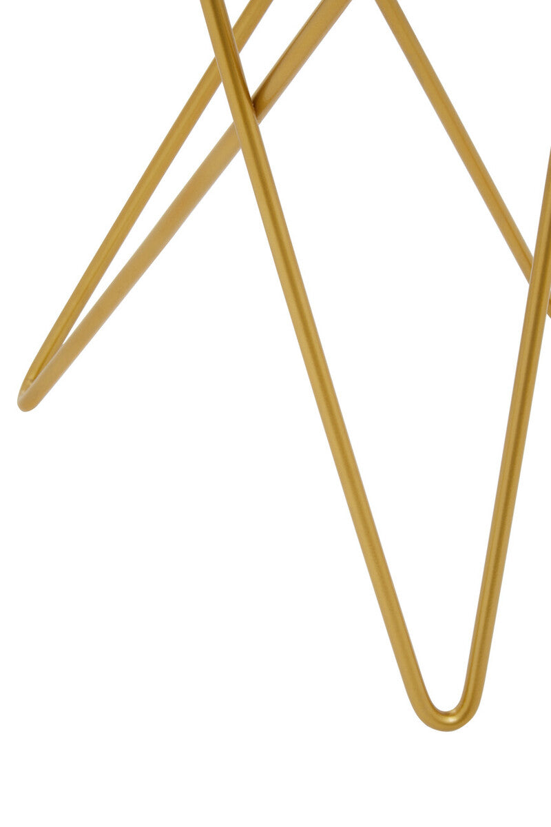 Orsina Jaipur Agate Side Table – Gold Trim & Hairpin Metal Legs