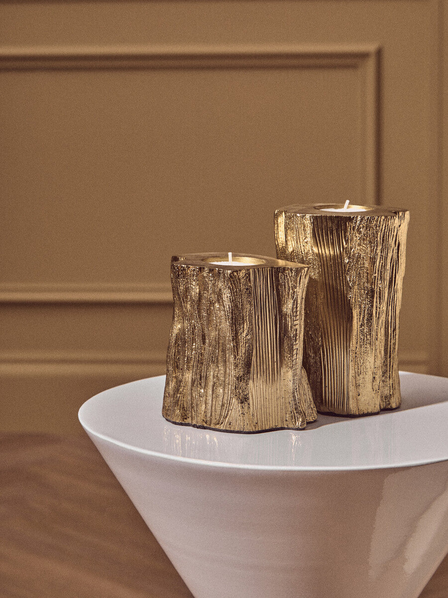 Orsina Jaipur White Metal Side Table with Gold Ring Detail