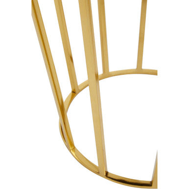 Orsina Jaipur Black Velvet Round Stool with Gold Cage Metal Base
