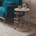 Orsina Jaipur Black Velvet Stool – Round Seat with Copper Metal Base