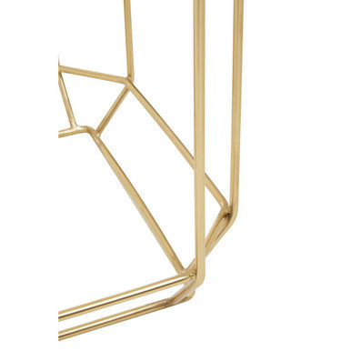 Orsina Jaipur White Quartz Side Table – Octagonal Stone & Metal Base
