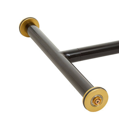 Orsina Oria Black Marble Effect Glass Side Table with Gold Accents