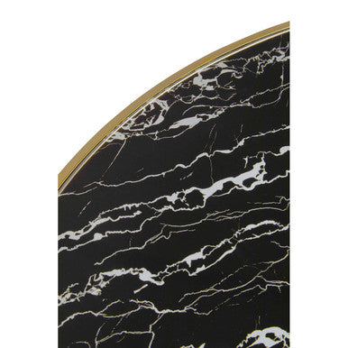 Orsina Oria Black Marble Effect Glass Coffee Table with Gold Base
