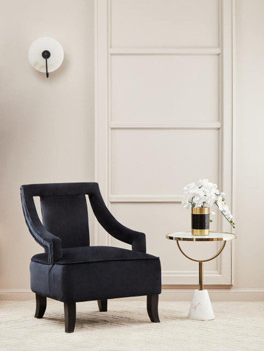 Orsina Oria Side Table – White Glass and Marble with Gold Metal
