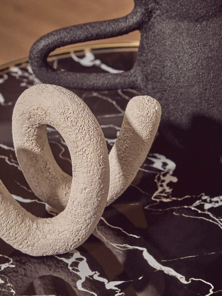 Orsina Oria Black Glass Side Table with Marble Base and Gold Metal