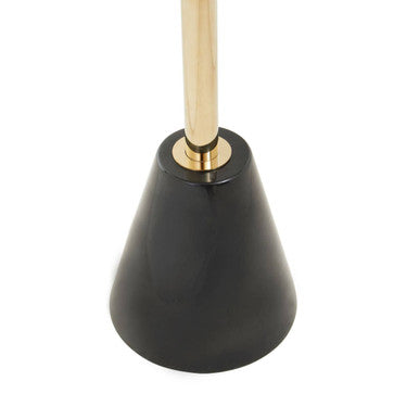 Orsina Oria Black Glass Side Table with Marble Base and Gold Metal