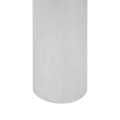 Orsina Oria Round Glass Side Table – Silver Stainless Steel Pedestal