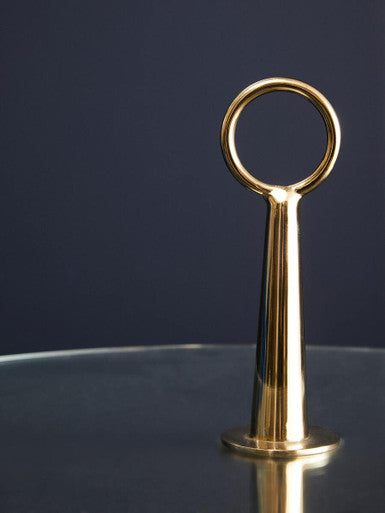 Orsina Oria Gold Tripod Side Table | Clear Glass Round End Table