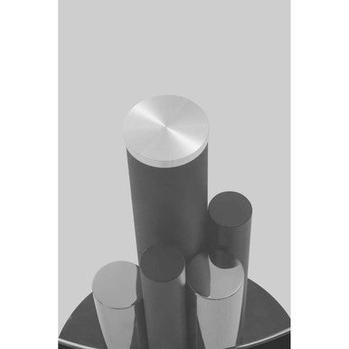 Orsina Oria Glass Side Table – Modern Black and Silver Sculptural Base