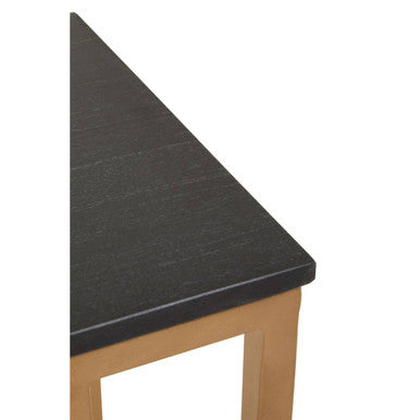 Orsina Black Marble Side Table | Gold Metal Frame Modern End Table