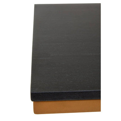 Orsina Black Marble Side Table | Gold Metal Frame Modern End Table