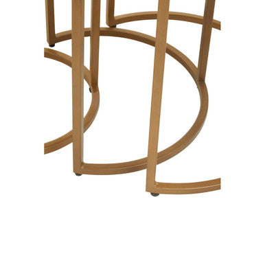 Orsina Black Marble Nesting Tables – Round Top with Matte Gold Base