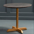 Orsina Varana Black Marble Round Side Table with Gold Cross Base