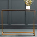 Orsina Varana Black Marble Console Table | Matte Gold Metal Frame
