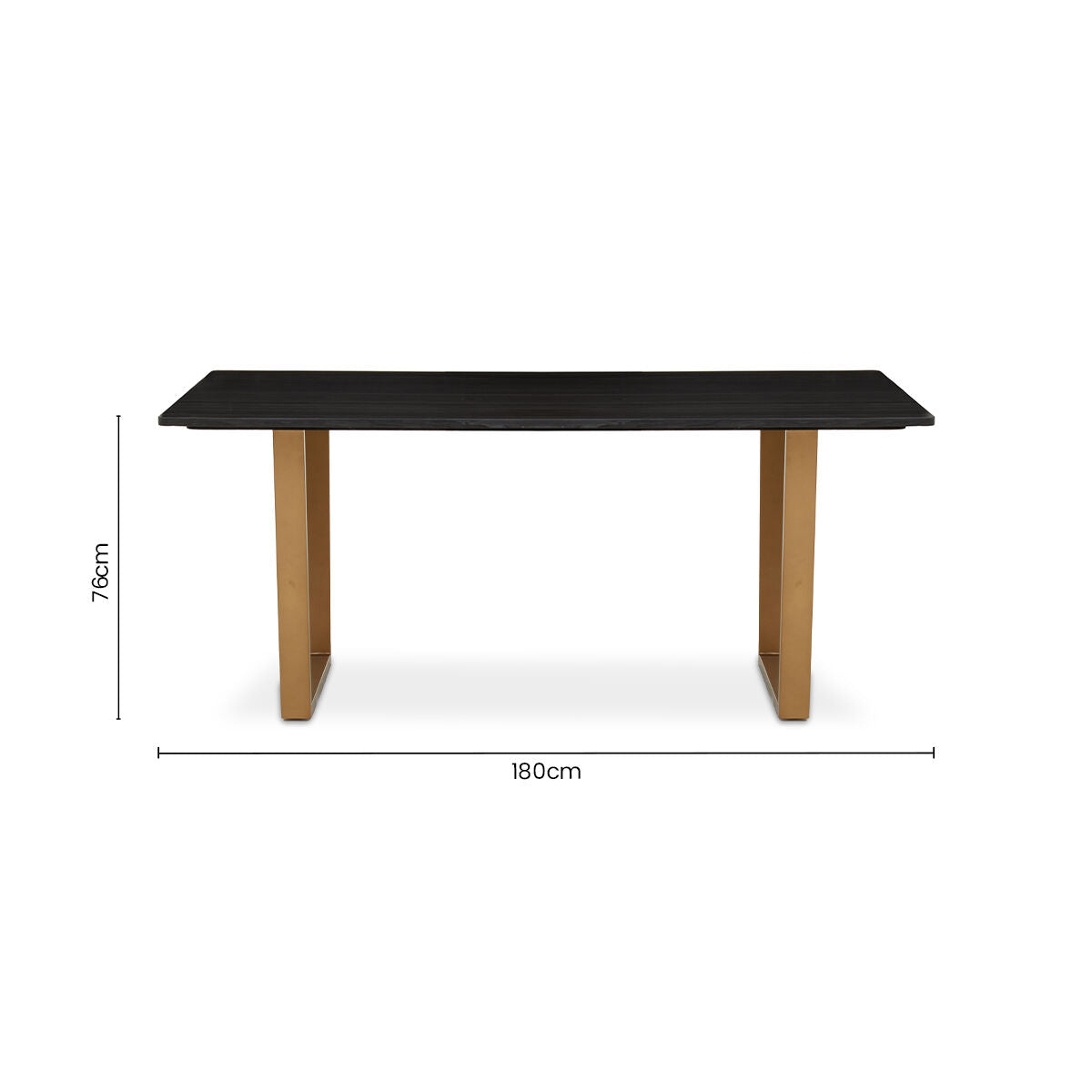 Orsina Varana Black Marble Dining Table | Gold Geometric Steel Base