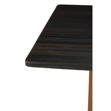 Orsina Varana Black Marble Dining Table | Gold Geometric Steel Base