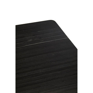 Orsina Varana Black Marble Dining Table | Gold Geometric Steel Base
