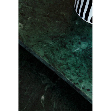 Orsina Mandoli Nest of 2 Green Marble Side Tables with Gold Bases