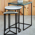 Orsina Mandoli White Marble Nesting Side Tables - Set of 3