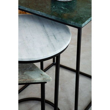 Orsina Mandoli White Marble Nesting Side Tables - Set of 3