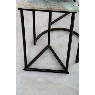 Orsina Mandoli White Marble Nesting Side Tables - Set of 3