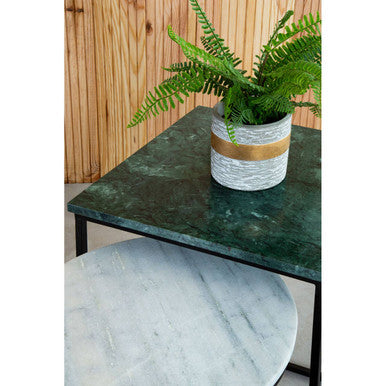 Orsina Mandoli White Marble Nesting Side Tables - Set of 3
