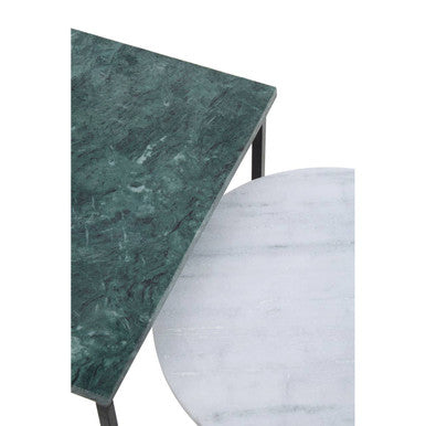 Orsina Mandoli White Marble Nesting Side Tables - Set of 3