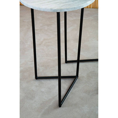 Orsina Mandoli White Marble Nesting Side Tables | Set of 3