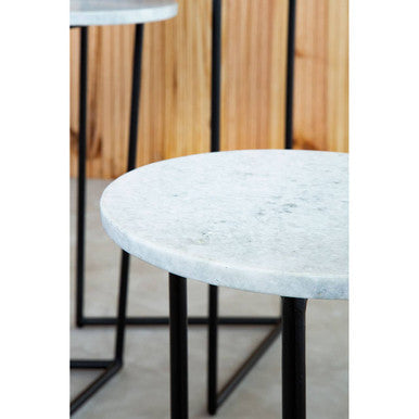 Orsina Mandoli White Marble Nesting Side Tables | Set of 3