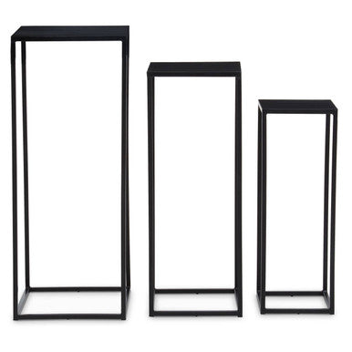Orsina Mandoli Nesting Tables - Set of 3 Black Metal Side Tables