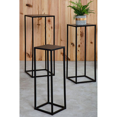 Orsina Mandoli Nesting Tables - Set of 3 Black Metal Side Tables