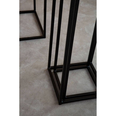 Orsina Mandoli Nesting Tables - Set of 3 Black Metal Side Tables