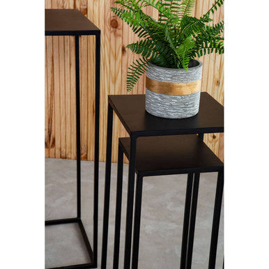 Orsina Mandoli Nesting Tables - Set of 3 Black Metal Side Tables