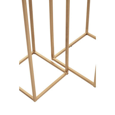 Orsina Mandoli Nest of 2 White Marble and Gold Square Side Tables