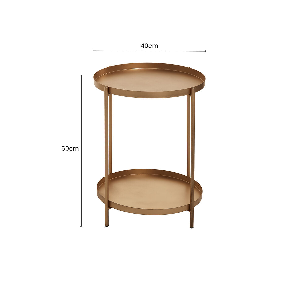 Orsina Mandoli Gold Side Table – Two-Tier Marble & Iron End Table