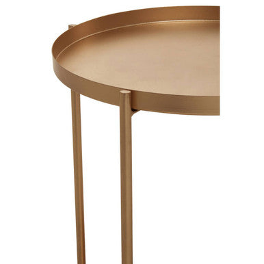 Orsina Mandoli Gold Side Table – Two-Tier Marble & Iron End Table