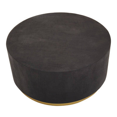 Orsina Naro Black Concrete Effect Square Coffee Table | Gold Metal