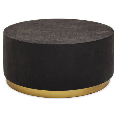 Orsina Naro Black Concrete Effect Square Coffee Table | Gold Metal