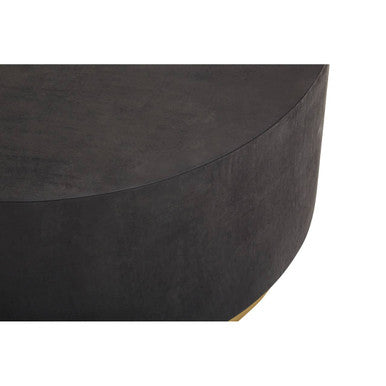 Orsina Naro Black Concrete Effect Square Coffee Table | Gold Metal