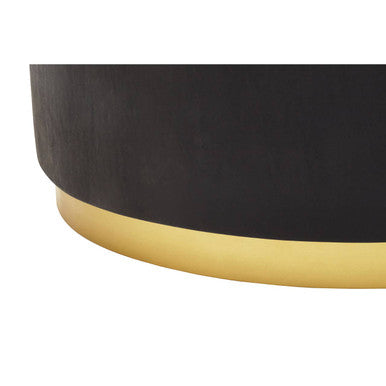 Orsina Naro Black Concrete Effect Square Coffee Table | Gold Metal