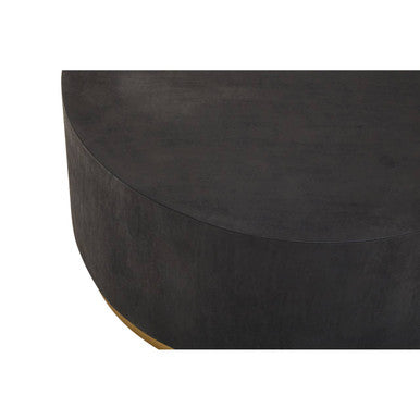 Orsina Naro Black Concrete Effect Square Coffee Table | Gold Metal