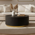 Orsina Naro Black Concrete Effect Square Coffee Table | Gold Metal