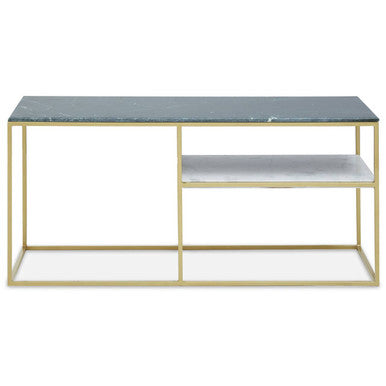 Orsina Nirav Marble Console Table | Gold Geometric Iron Frame