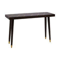 Orsina Naro Mango Wood Console Table | Brown with Gold Brass Inlay