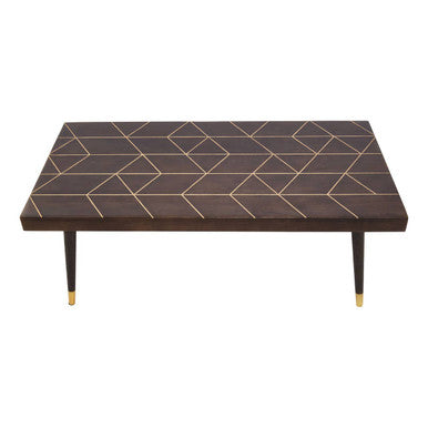 Orsina Naro Mango Wood Coffee Table – Rectangular with Gold Accents
