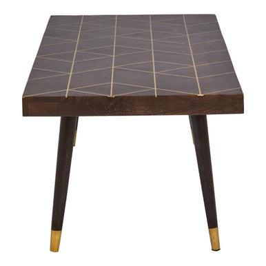 Orsina Naro Mango Wood Coffee Table – Rectangular with Gold Accents